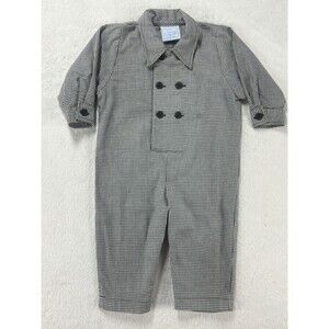 Vintage Cottontail Originals Romper Baby Boys 18M Houndstooth Preppy Church Suit